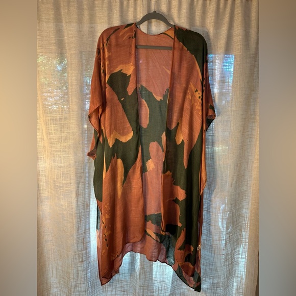 Ruggine Pink, Peach, and Green Artsy Kimino. - Picture 14 of 15